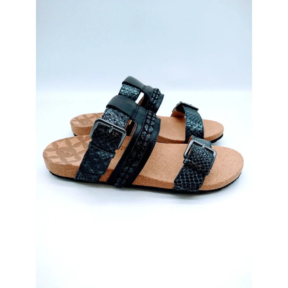 COPY - Revitalign Women's Sofia Slide Sandals - Black Leather , Size US 7 / EUR…